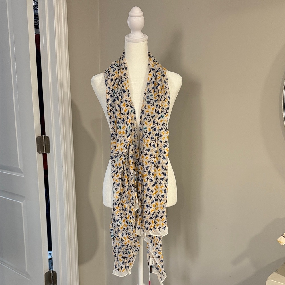 Kipling Yellow and Blue Floral Scarf